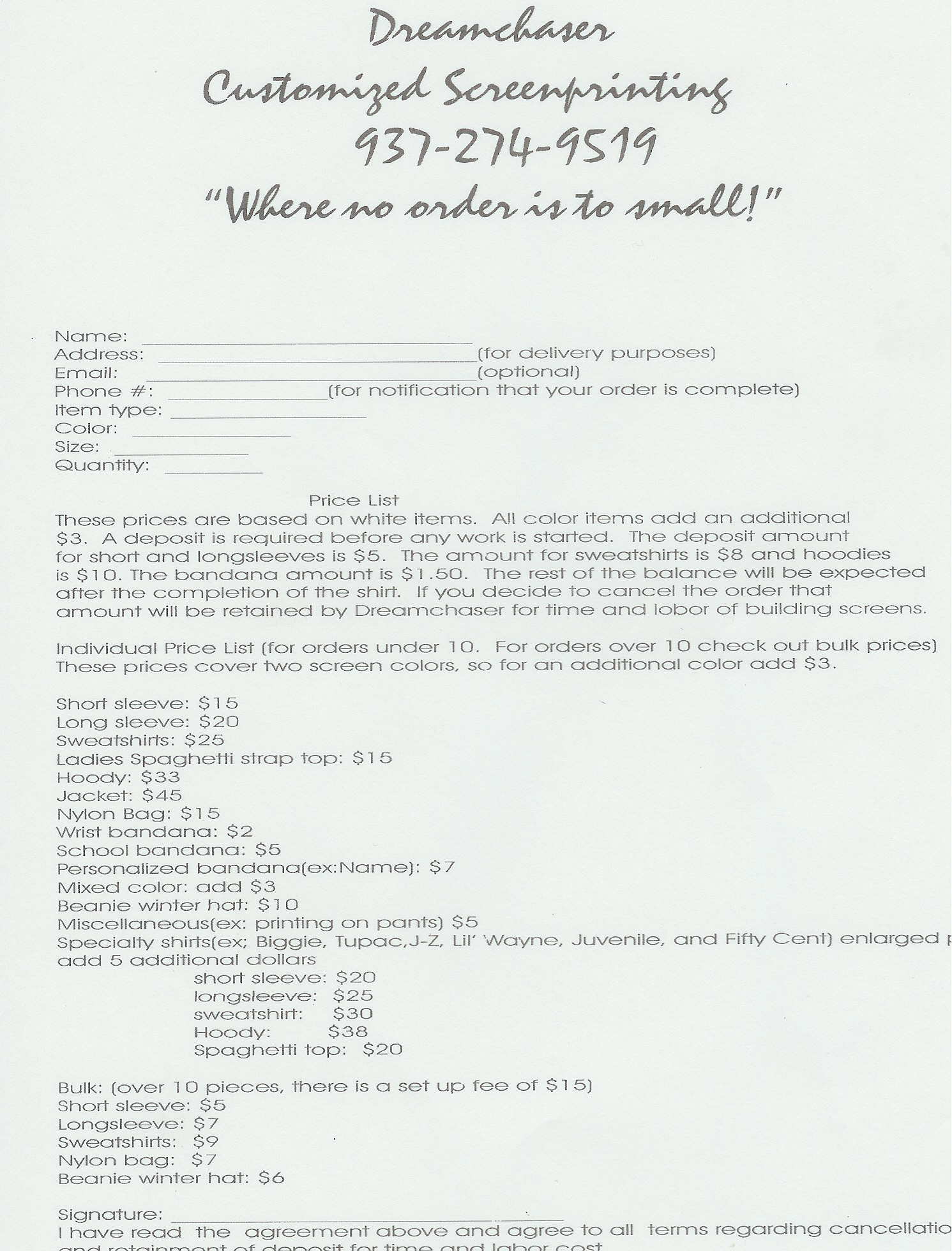 Click to get your orderform and order today!.